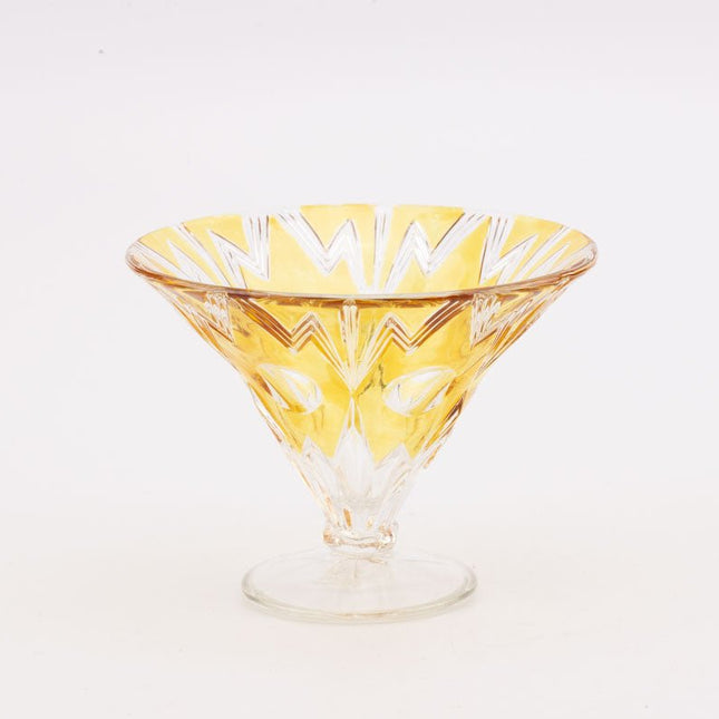 Coupe en verre ciselé jaune style art déco