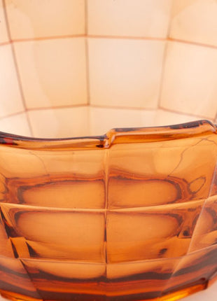 Saladier vintage en verre transparent ambré