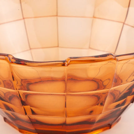 Saladier vintage en verre transparent ambré