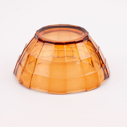 Saladier vintage en verre transparent ambré
