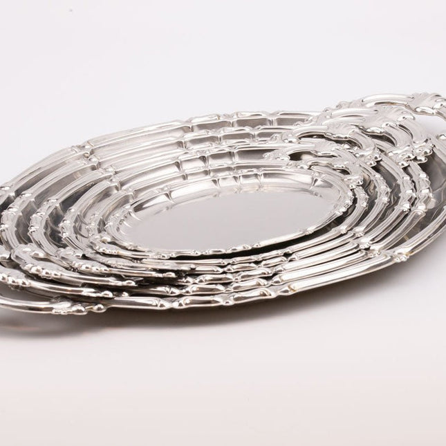 Ensemble de 6 plateaux vintage en inox Alfra Alessi