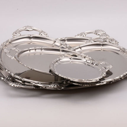 Ensemble de 6 plateaux vintage en inox Alfra Alessi