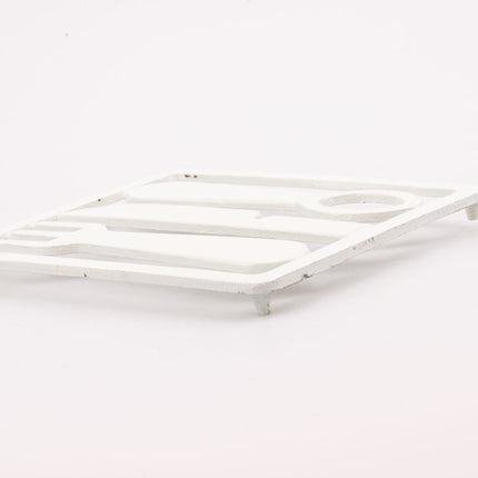 Dessous de plat blanc vintage en fonte en forme de couverts