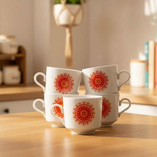 5 orange Winterling cups