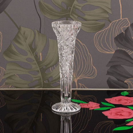 Vase soliflore en verre ciselé 