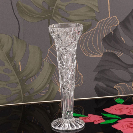 Vase soliflore en verre ciselé