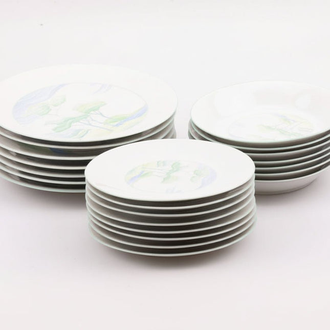 Service 3 x 7 assiettes en porcelaine Lourioux Deshoulières  