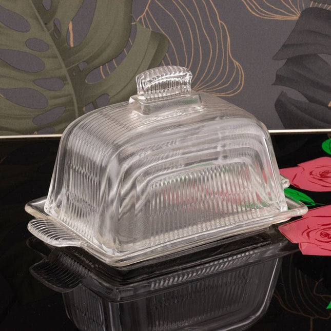 Beurrier en verre vintage  