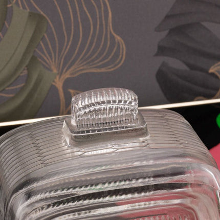Beurrier vintage en verre pressé strié
