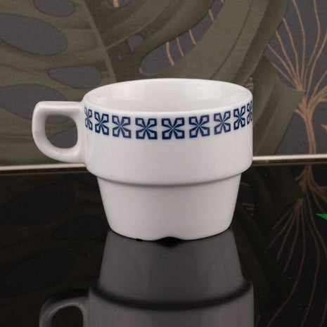 6 tasses en céramique Mosa blanc