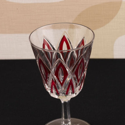 Harlekijn rood wijnglas