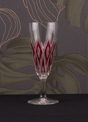 flûte en verre ciselé Arlequin 