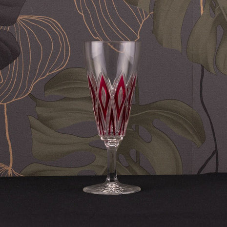 flûte en verre ciselé Arlequin 