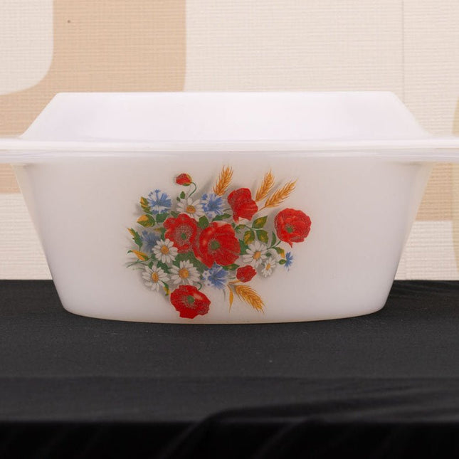 Cocotte vintage Arcopal collection Fleurs des champs blanche 