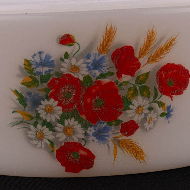 Cocotte vintage Arcopal collection Fleurs des champs blanche 