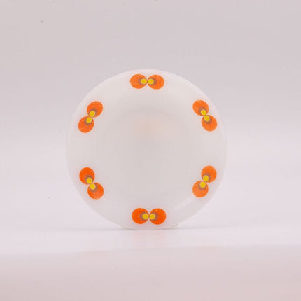 3 assiettes à dessert Schott Mainz Carina blanches à motifs fleuris oranges