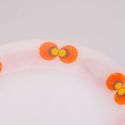 3 assiettes à dessert Schott Mainz Carina blanches à motifs fleuris oranges