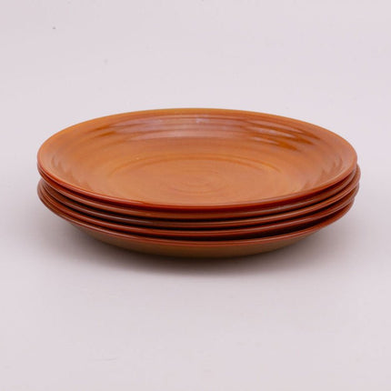 5 assiettes à dessert Arcopal collection Volcan brunes