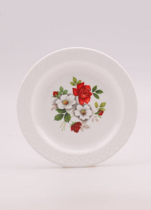 5 assiettes à dessert Arcopal Amélie blanches avec motifs fleuris