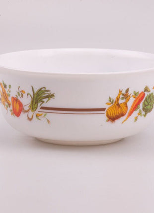 Plat saladier Arcopal Pot-au-Feu blanc avec motifs de légumes