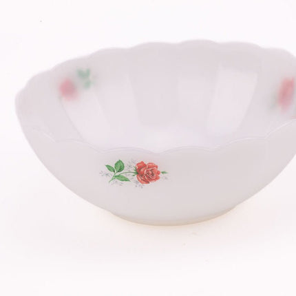 Arcopal saladeschaal met rode rozen