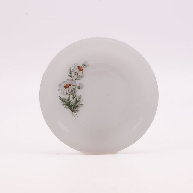 7 assiettes à dessert Arcopal Marguerite blanche avec motifs fleuris