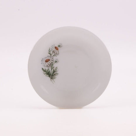 7 assiettes à dessert Arcopal Marguerite blanche avec motifs fleuris