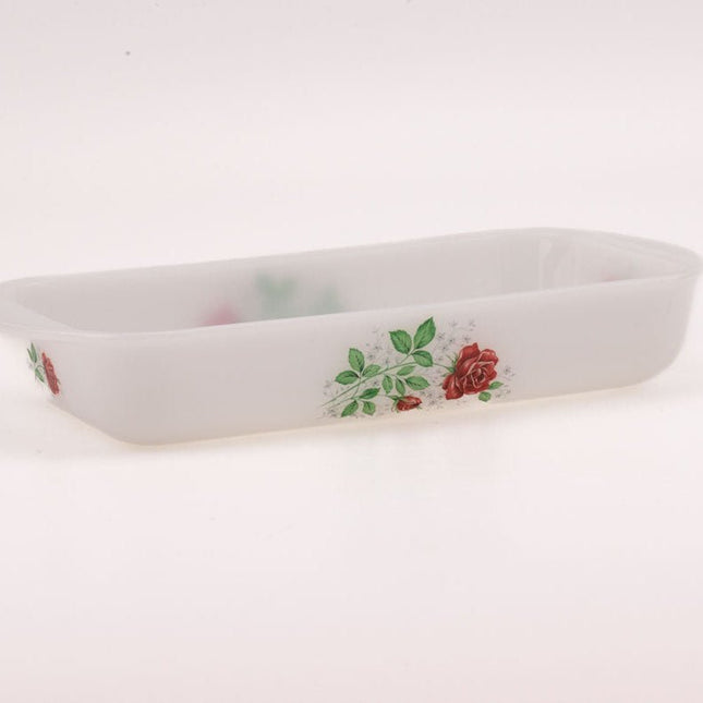 Plat au four Arcopal Roses Rouges blanc