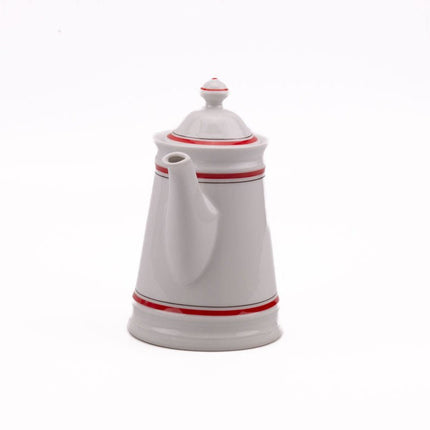 Cafetière en porcelaine Winterling blanche avec lignes rouges