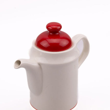Cafetière en porcelaine Royal Tudor blanche et rouge