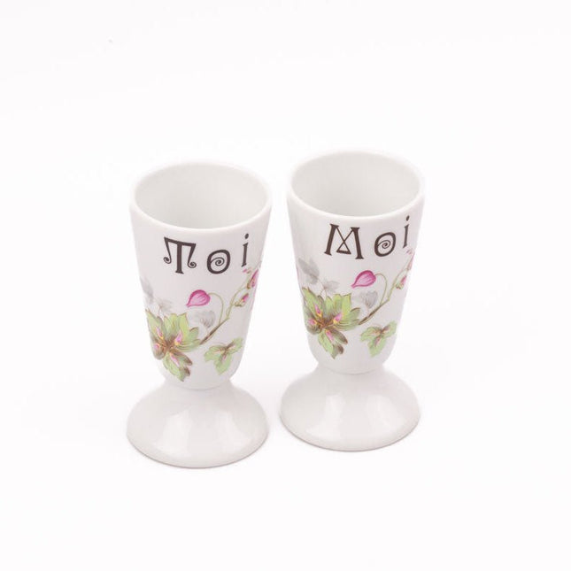 2 mazagrans en porcelaine de Limoges "toi" et "moi"