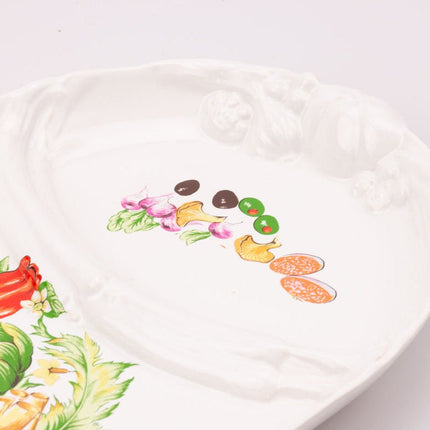 Grand plat Les Hors-d'oeuvres en porcelaine en 2 compartiments