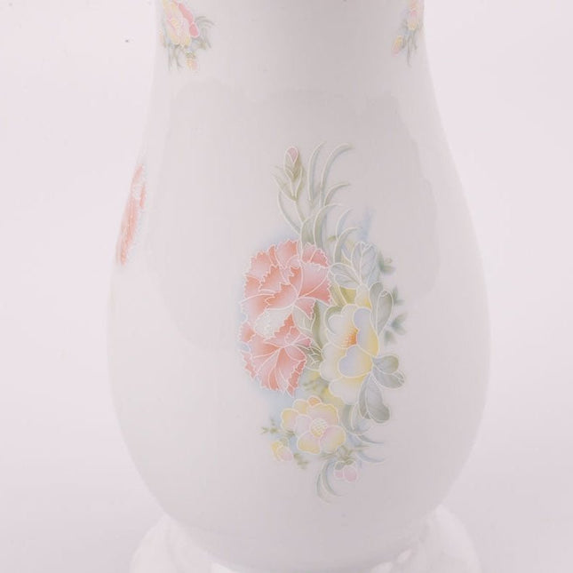 Vase vintage motif floral en porcelaine blanche de Gerold