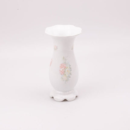 Vase vintage motif floral en porcelaine blanche de Gerold- Porzellan