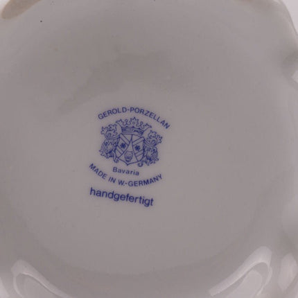 Vase vintage motif floral en porcelaine blanche de Gerold- Porzellan