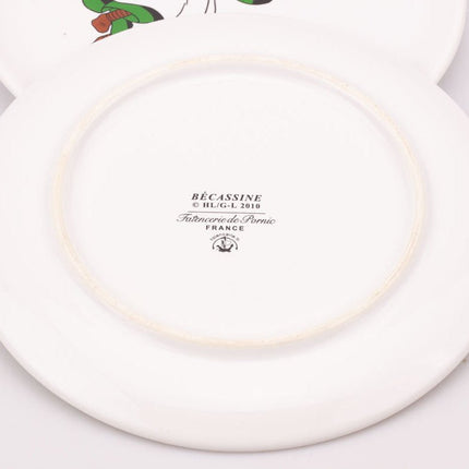 2 assiettes plates en porcelaine Becassine