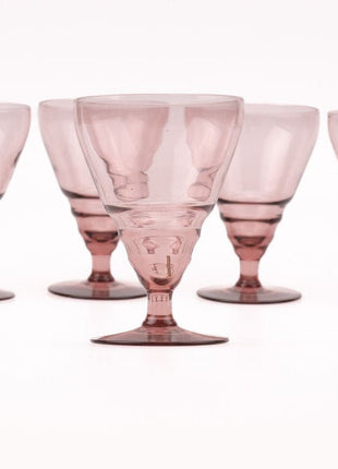 5 verres sur pied vintage style Art déco