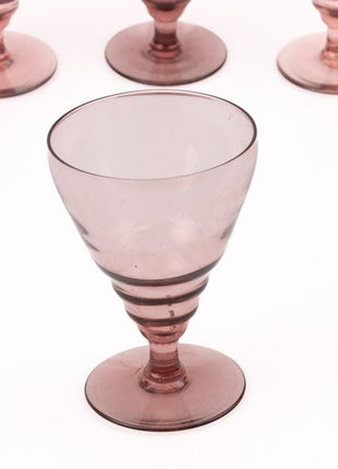 5 verres sur pied vintage style Art déco