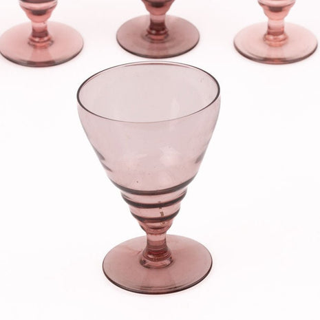 5 verres sur pied vintage style Art déco