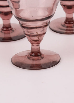 5 verres sur pied vintage style Art déco