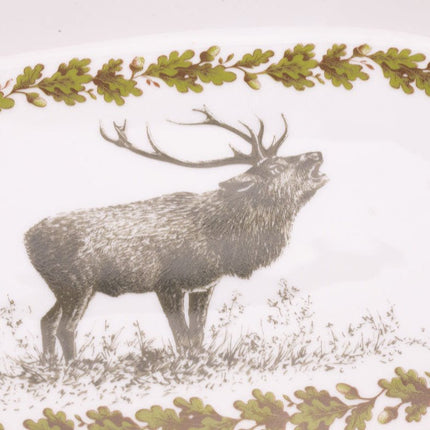 Plateau ovale avec cerf en porcelaine Johan Seltmann