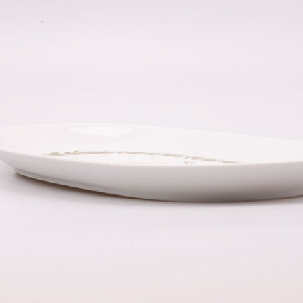 Plateau ovale avec cerf en porcelaine Johan Seltmann