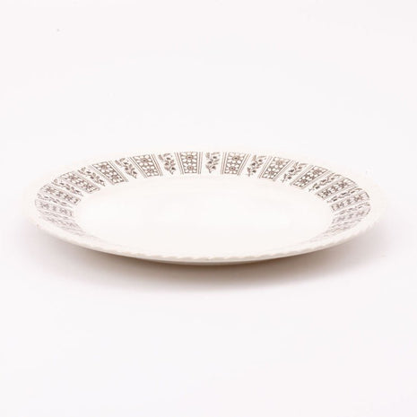 6 assiettes plates Digoin Sarreguemines blanches et fleuries collection Bérénice