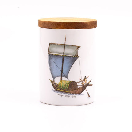 Grand pot en porcelaine avec couvercle