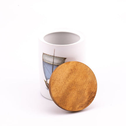 Grand pot en porcelaine avec couvercle