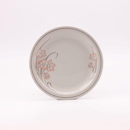 Service 6 assiettes Churchill vintages blanches avec motifs fleuris