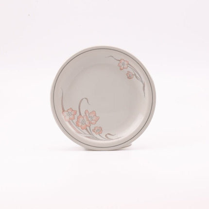 Service 6 assiettes Churchill vintages blanches avec motifs fleuris