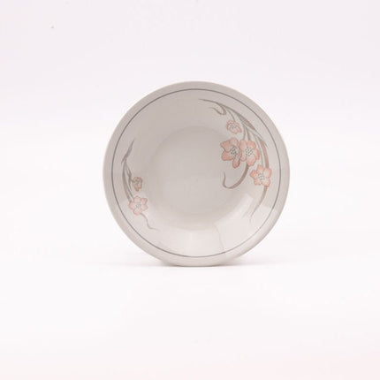 Service 6 assiettes Churchill vintages blanches avec motifs fleuris