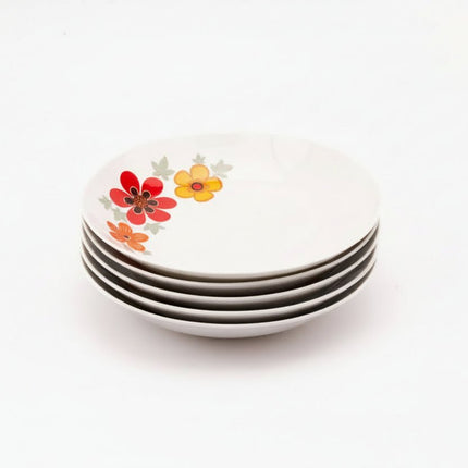 5 assiettes creuses vintage Wunsiedel blanche avec des motifs fleuris