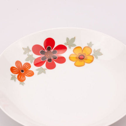 5 assiettes creuses vintage Wunsiedel blanche avec des motifs fleuris